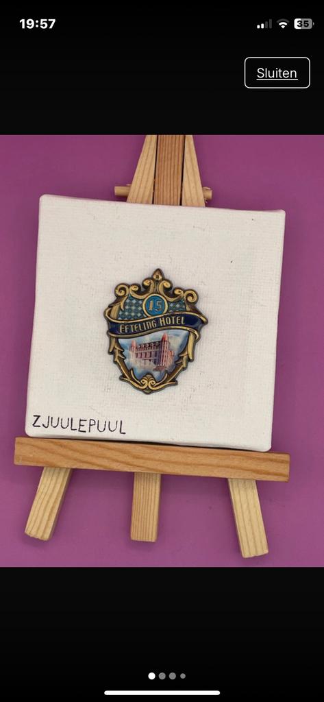 Efteling pin jubileum Hotel EPP 96, Zo goed als nieuw, Efteling, Efteling, Button of Speldje