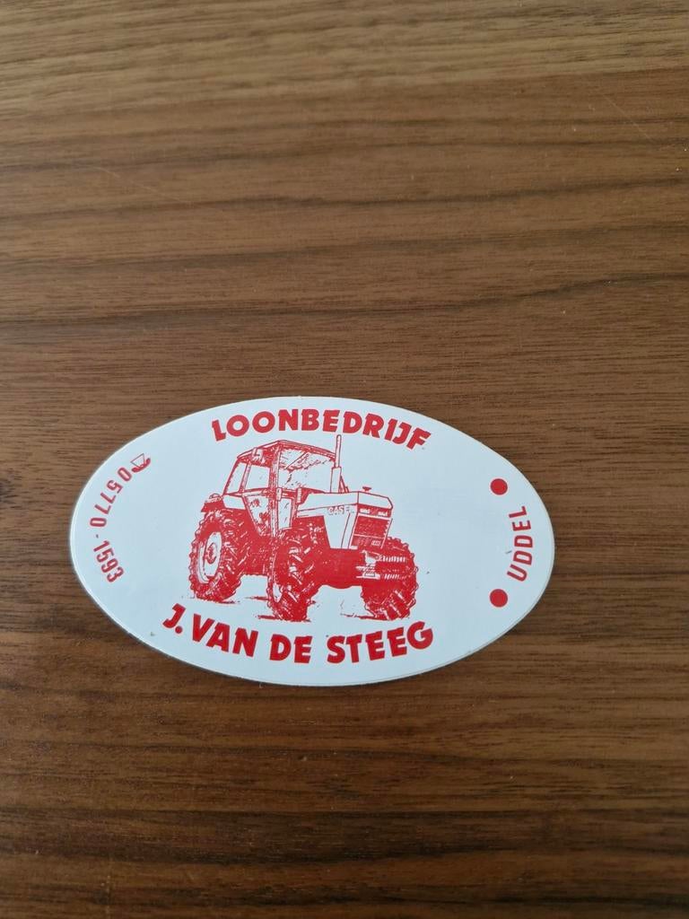 6255 Vintage Loonbedrijf J. van de Steeg Udde sticker, Verzamelen, Ophalen of Verzenden