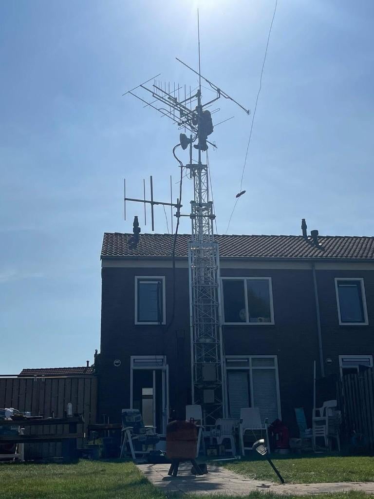 bijzen aluminium schuifmast kantelmast, Telecommunicatie, Antennes en Masten, Ophalen, Gebruikt, Mast