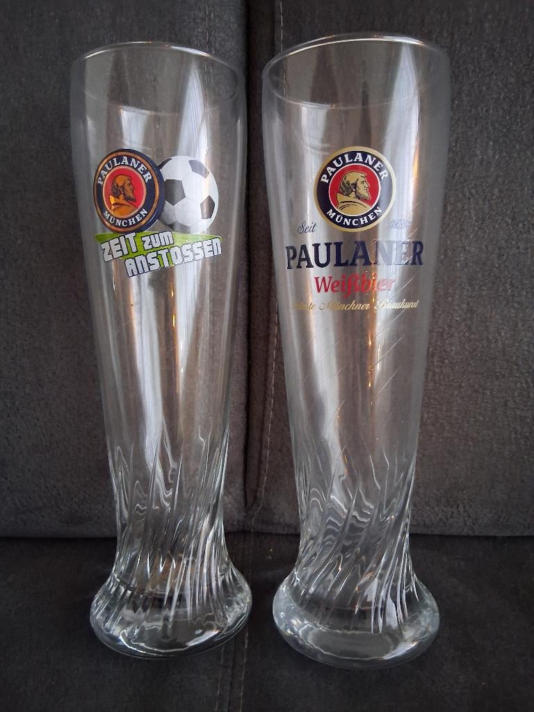 2 Paulaner bierglazen 0,5 liter, Ophalen of Verzenden, Gebruikt, Bierglas