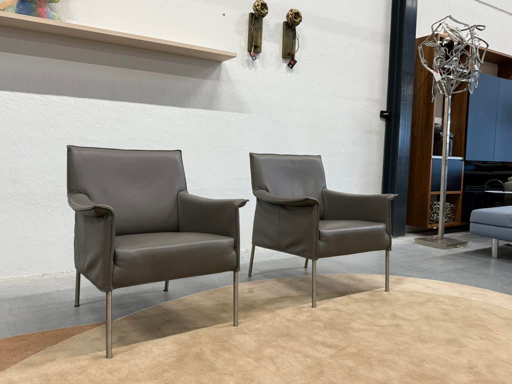 2 Als nieuw Design on Stock Limec fauteuil leer design stoel