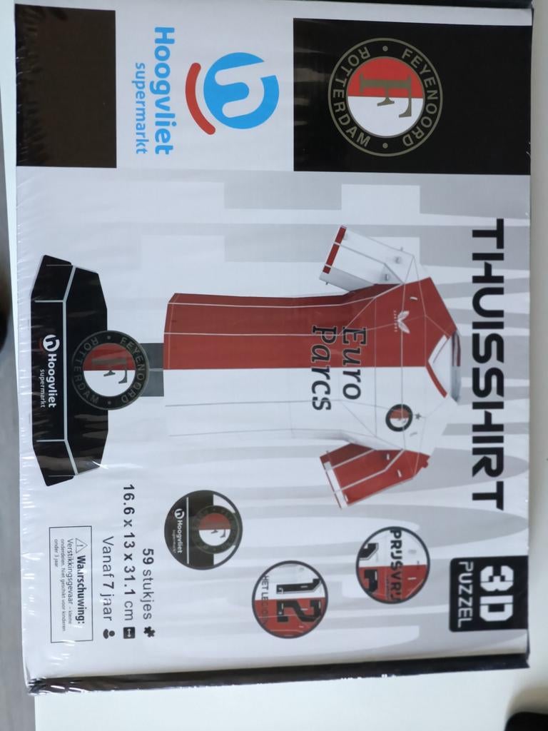 Feyenoord thuisshirt 3D puzzel, Ophalen of Verzenden, Minder dan 500 stukjes, Nieuw, Rubik's of 3D-puzzel
