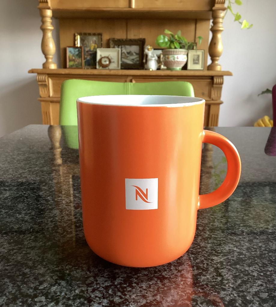 Mok, porselein, Nespresso, Pantone, Mandarin Orange, N2347, Ophalen, Gebruikt, Overige stijlen, Kop(pen) en/of Schotel(s)