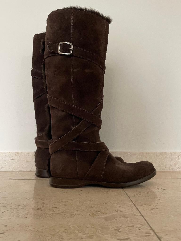 Hogan: z.g.a.n. bruine suède laarzen maat 38, Hoge laarzen, Bruin, Verzenden, Hogan