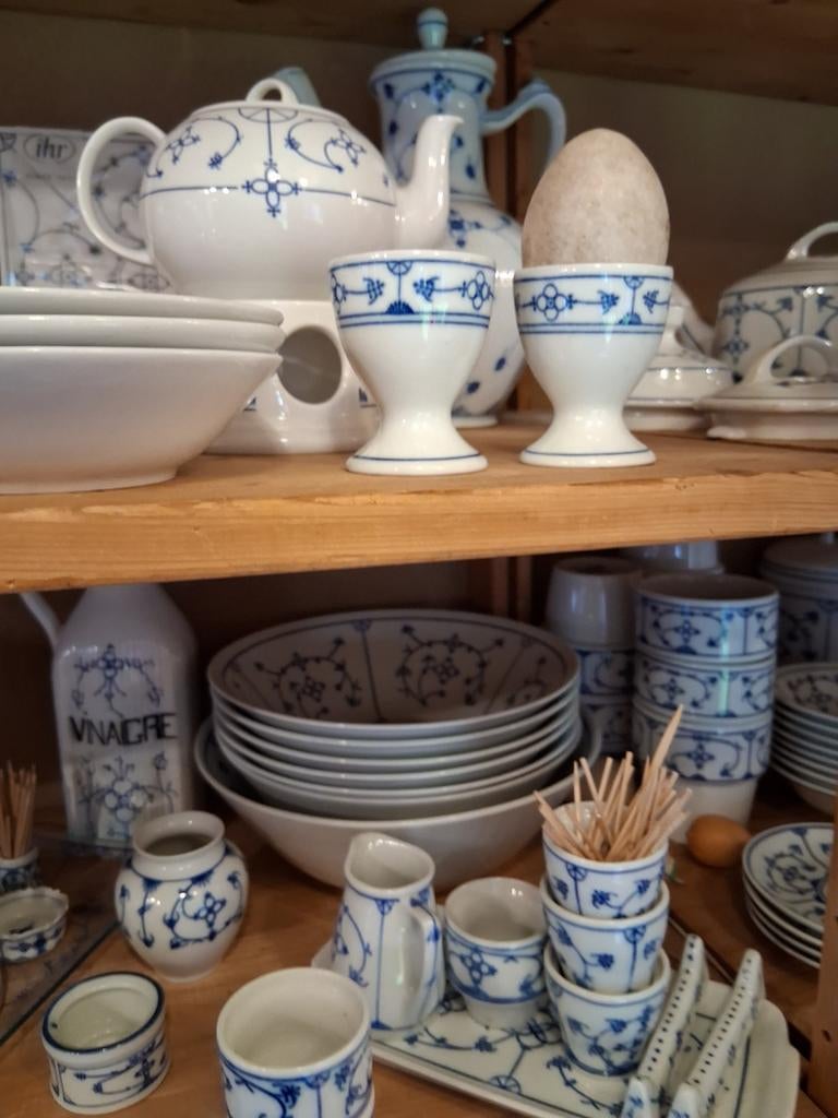 Blauw saks borden schalen jager kahla, Ophalen of Verzenden