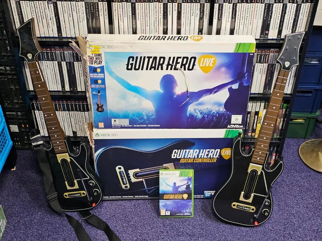 Guitar Hero Live Xbox 360 met 2 gitaren en spel, Spelcomputers en Games, Muziek, Gebruikt, 1 speler, Ophalen of Verzenden