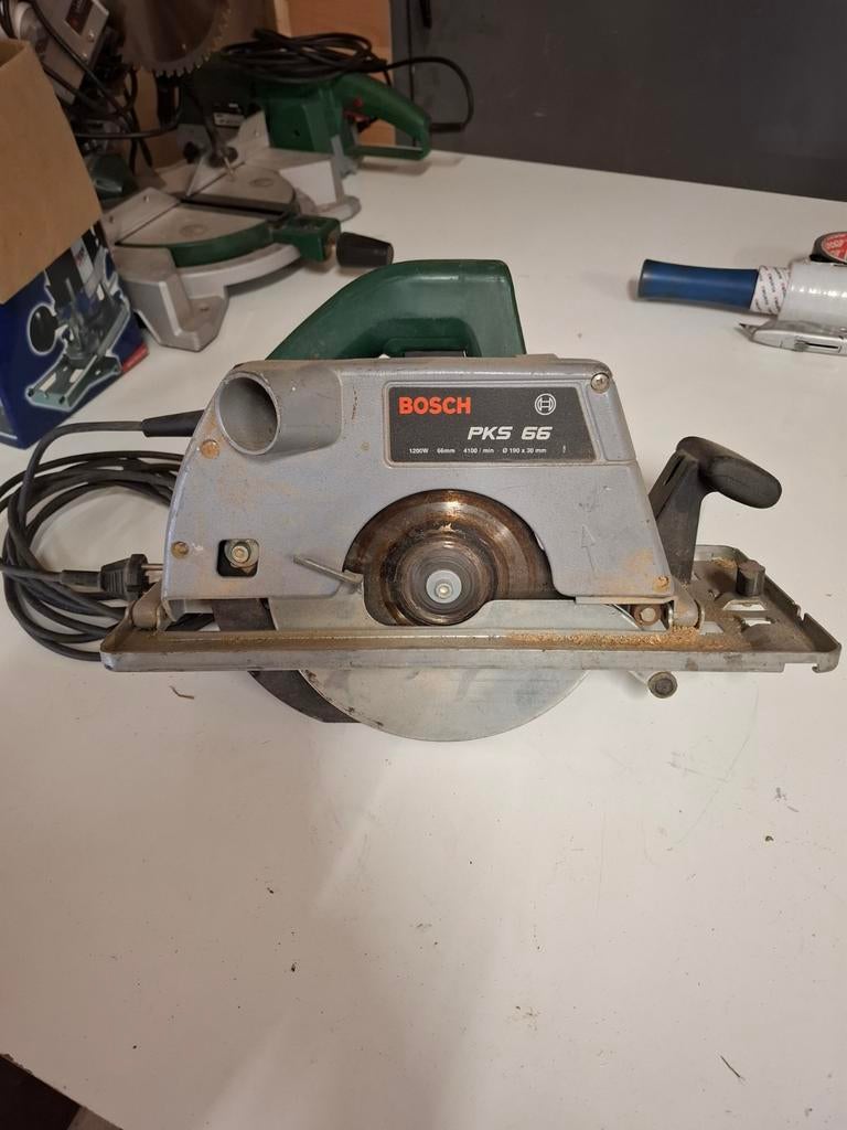 Bosch PKS 66 Cirkelzaag - Krachtige Zaagmachine, Gebruikt, Cirkelzaag, 70 mm of meer, Ophalen of Verzenden