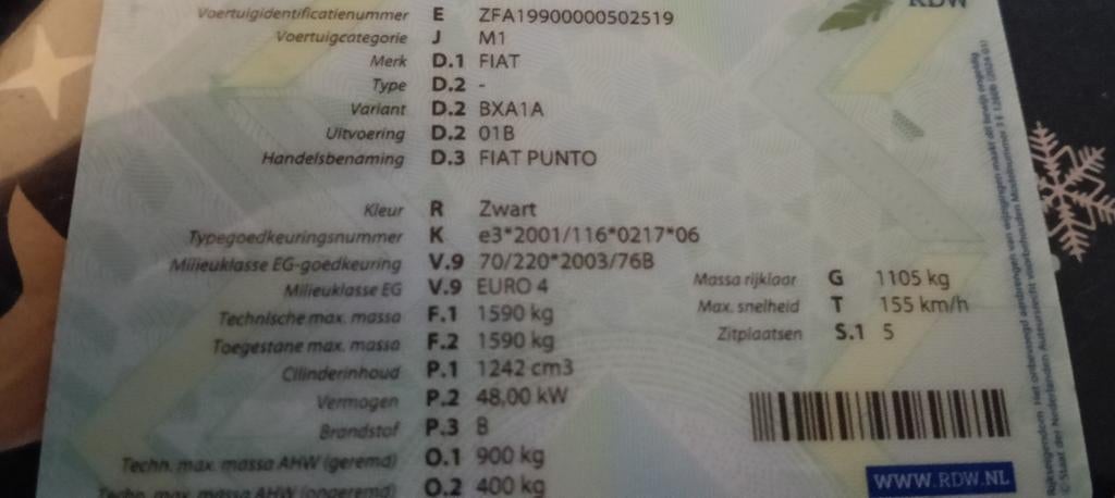Fiat punto tekoop, Ophalen of Verzenden