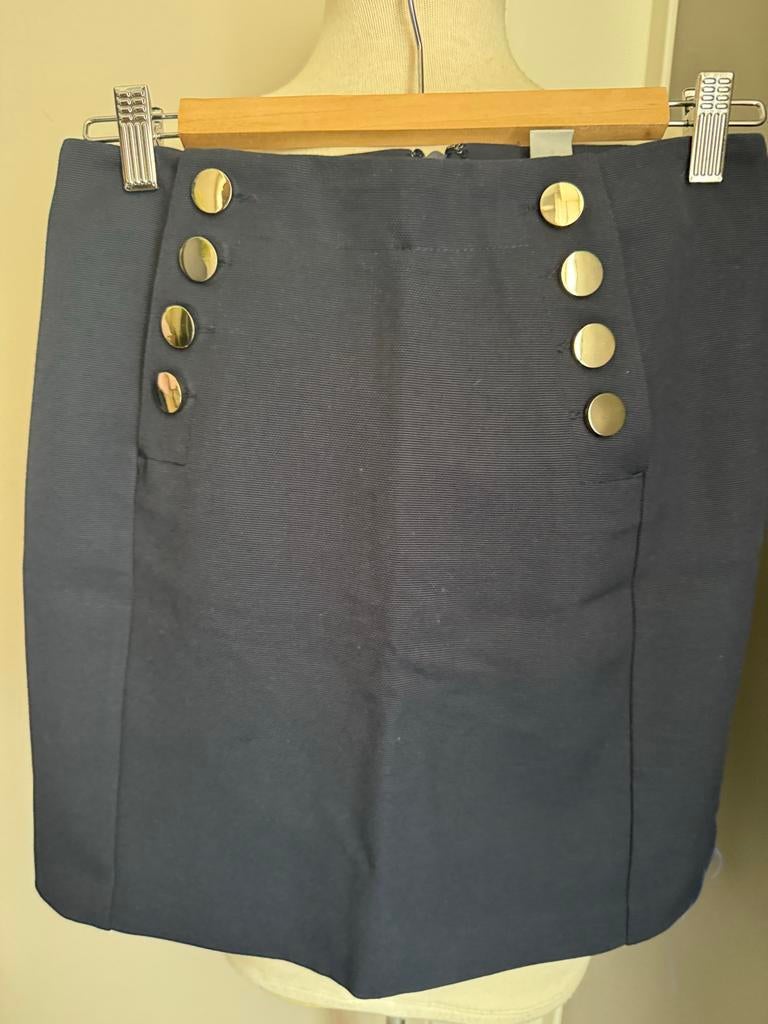 Prachtige korte rok maat 38 met gouden knopen, Kleding | Dames, Rokken, Maat 38/40 (M), Blauw, Ophalen of Verzenden, Zo goed als nieuw
