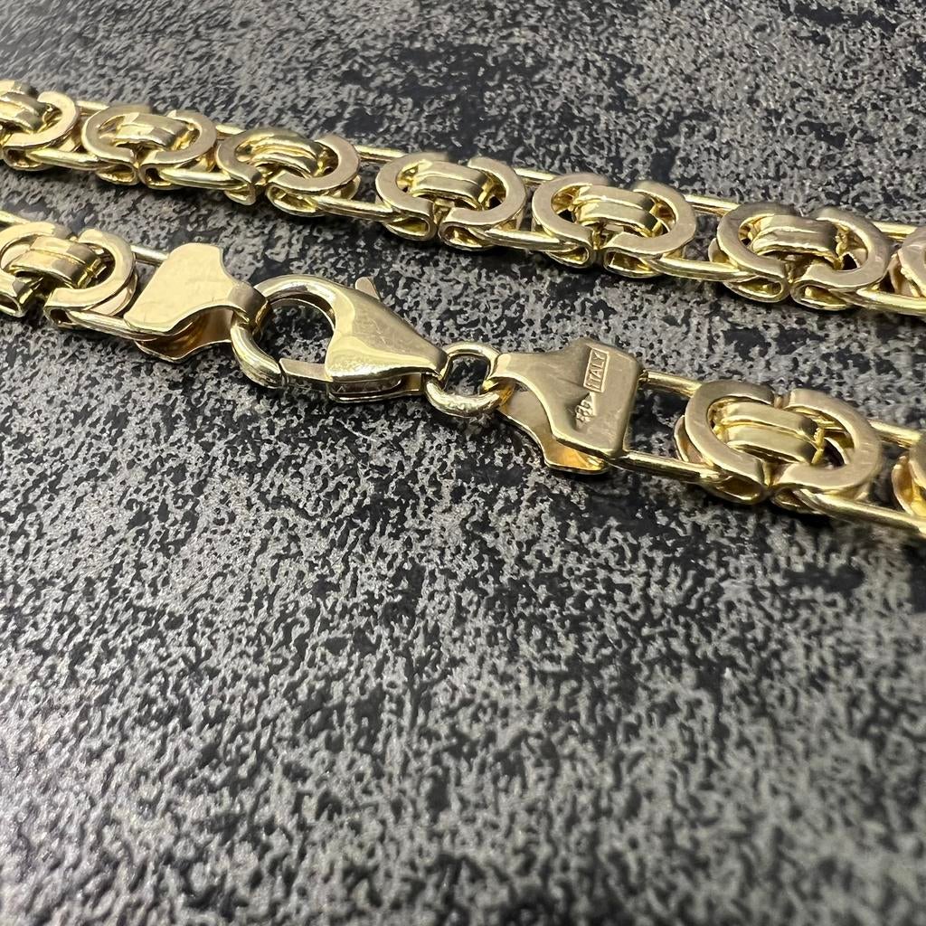 14k gouden ketting massief 41,5 gram platte koningsketting, Ophalen of Verzenden, Nieuw, Goud