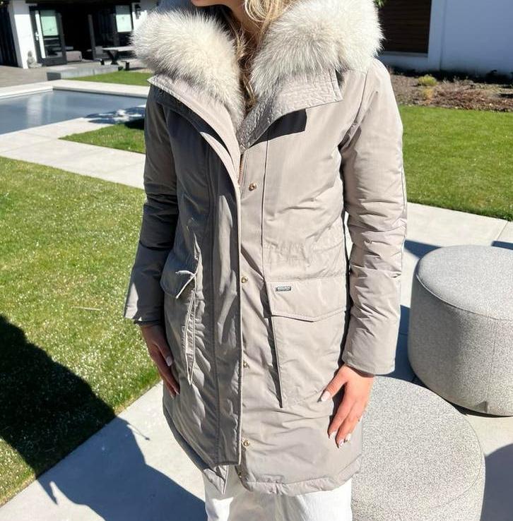 Woolrich jas maat S, Ophalen of Verzenden, Zo goed als nieuw, Maat 36 (S), Grijs