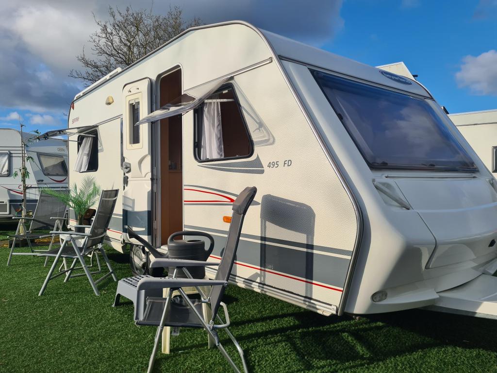 BEIJERLAND SPRINTER JUBILEE 495 FD 2007 / VOORTENT &, Caravans en Kamperen, Caravans, Rondzit, Kachel, Bedrijf, Overige typen