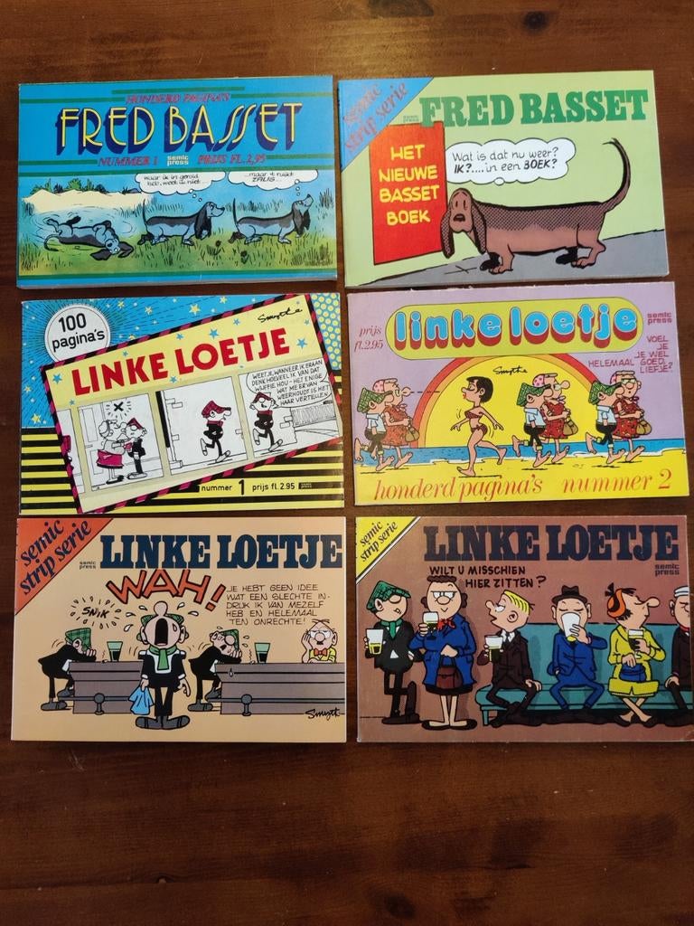 6 Semic Press stripboekjes: Linke Loetje, Fred Basset, Boeken, Meerdere stripboeken, Ophalen of Verzenden, Gelezen