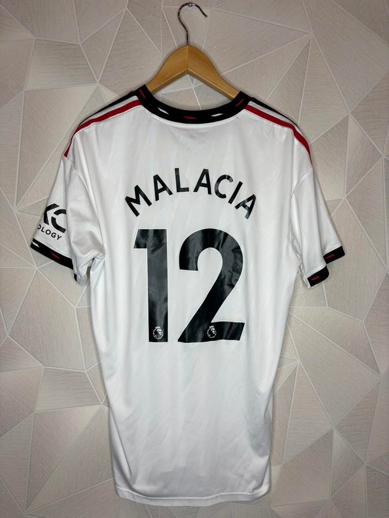 Manchester United Uit 2022/2023 Malacia, Maat L, Ophalen of Verzenden, Zo goed als nieuw, Shirt