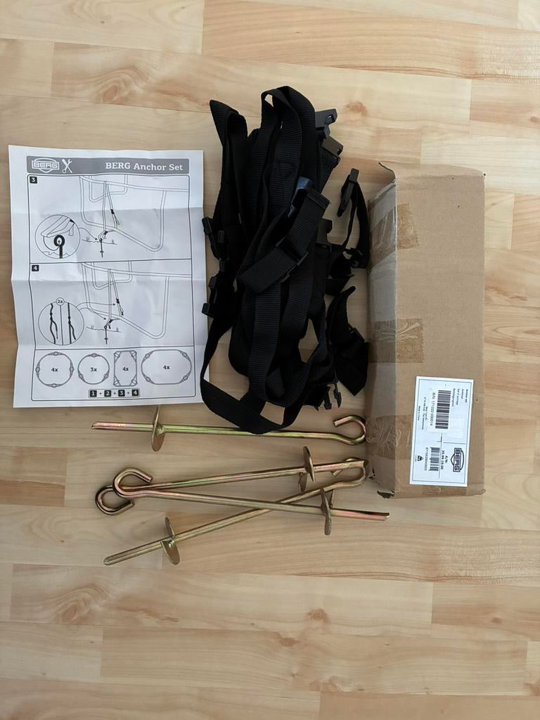 Berg trampoline grondankerset art 35991000 nieuw, Ophalen of Verzenden, Nieuw