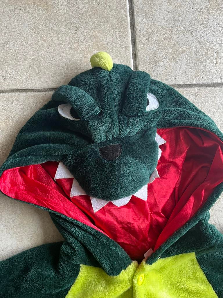 Dinosaurus onesie maat S, Carnaval, Ophalen of Verzenden, Zo goed als nieuw, Kleding