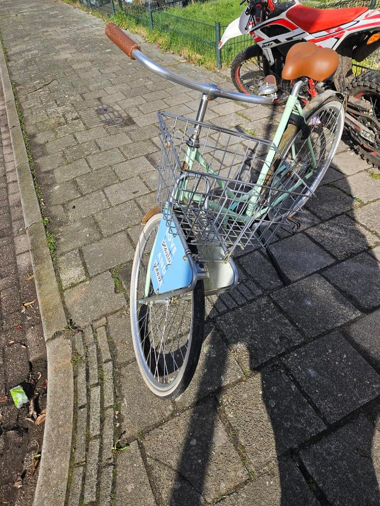 Roets retro fiets met houten spatborden, Ophalen of Verzenden