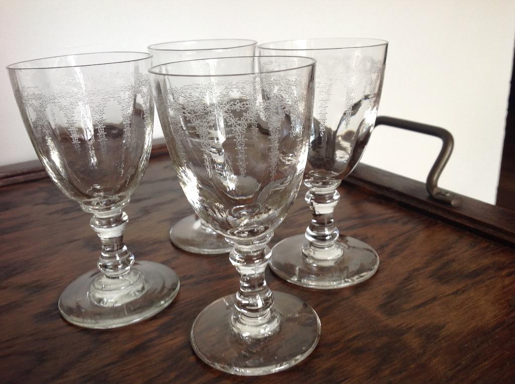 Antieke Wijn/port glazen van kristal, Antiek en Kunst, Antiek | Glas en Kristal, Ophalen of Verzenden