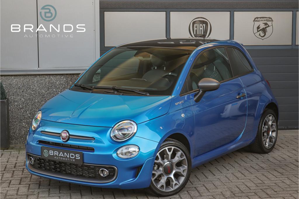 Fiat 500 1.0 Hybrid Sport 1e eig Vol opties Uniek Garantie, Gebruikt, Zwart, Met garantie (alle), Leder en Stof