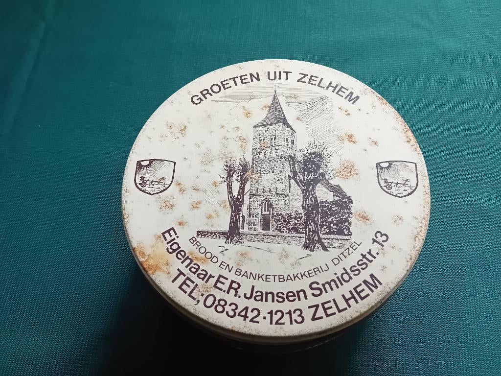 Zelhem blik., Verzamelen, Blikken, Ophalen of Verzenden, Gebruikt, Koek(jes), Overige merken