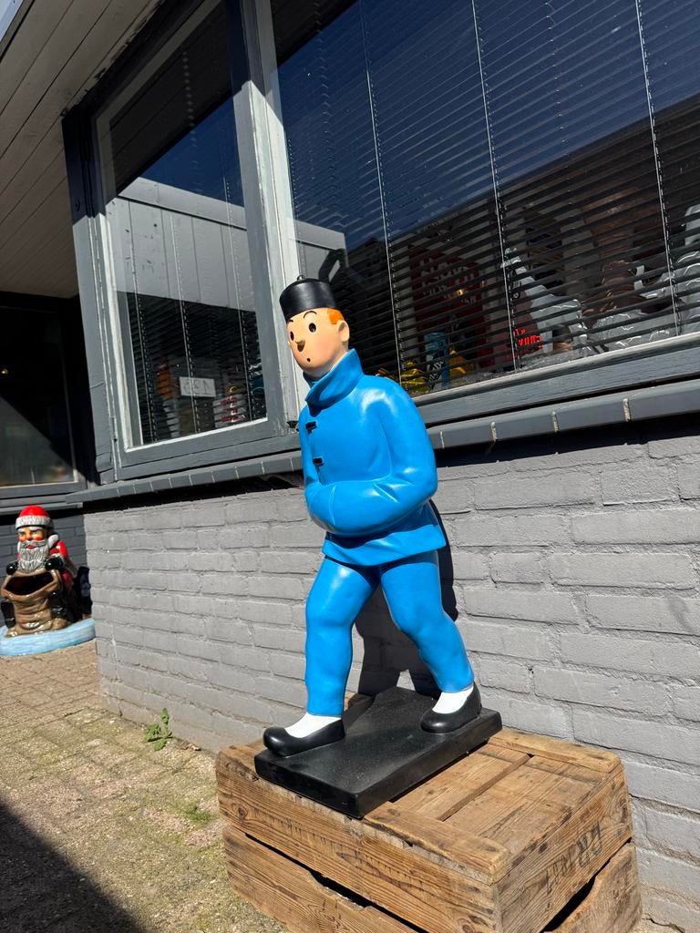 Groot Kuifje en Bobbie beeld - Blauw kostuum, Ophalen, Beeldje of Figuurtje, ., Zo goed als nieuw