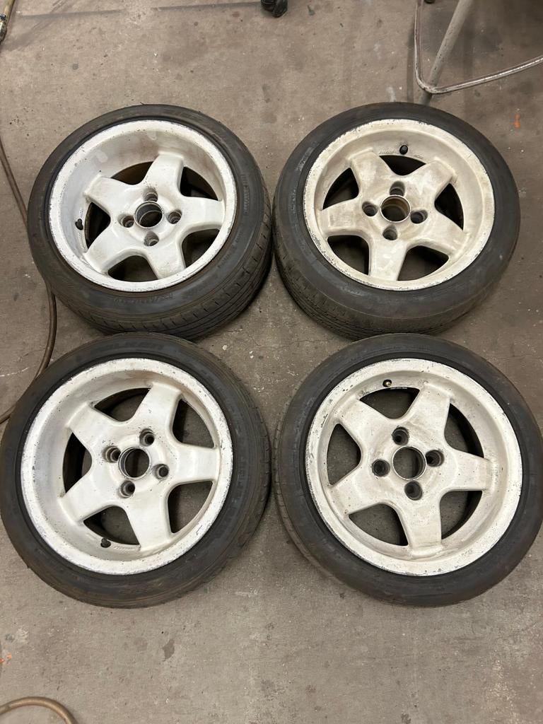 14inch 4x100 BCW Steffan Breedset Velgen, Ophalen, Gebruikt, 14 inch, Velg(en)