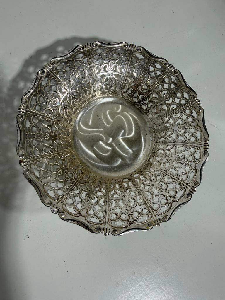 Vintage Quist Germany verzilverde schaal/fruitschaussonschaa, Antiek en Kunst, Antiek | Schalen, Ophalen of Verzenden