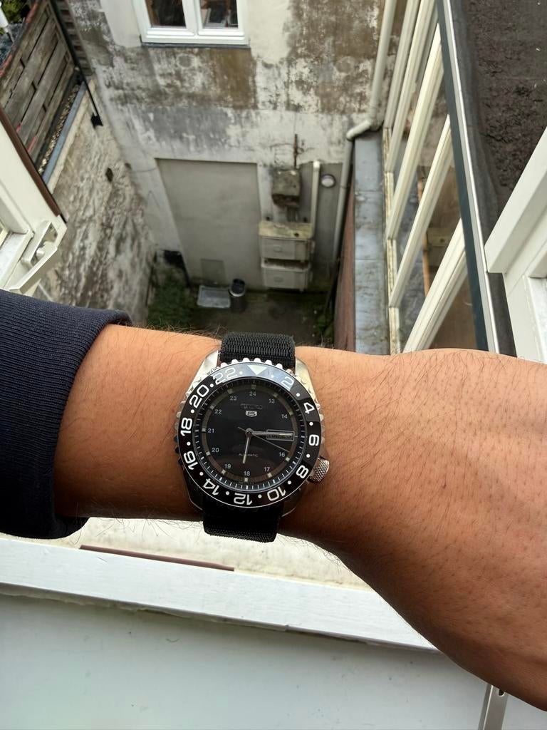 Seiko SKX007 Mod, oud seiko model + uurwerk om gebouwd SKX, Ophalen of Verzenden, Zo goed als nieuw, Staal, Seiko