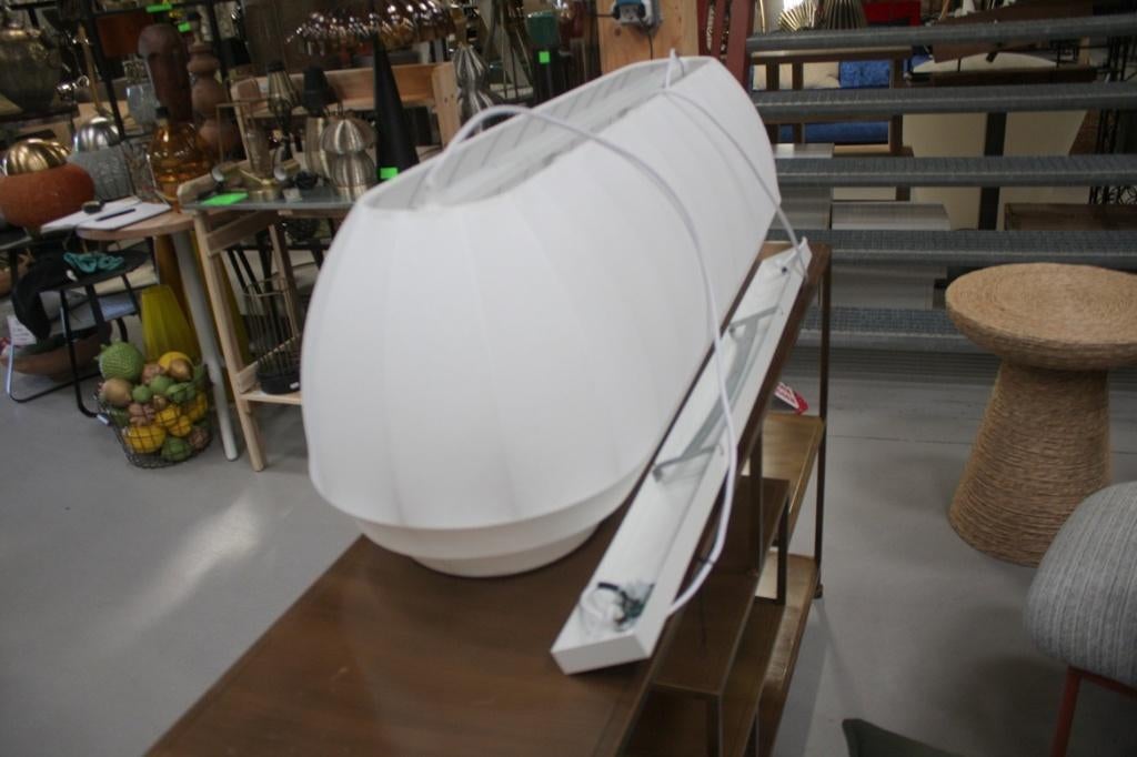 Prachtige lange hanglamp stof ovaal wit (Northern Stijl), Huis en Inrichting, Ophalen, Zo goed als nieuw, Stof, Minder dan 50 cm