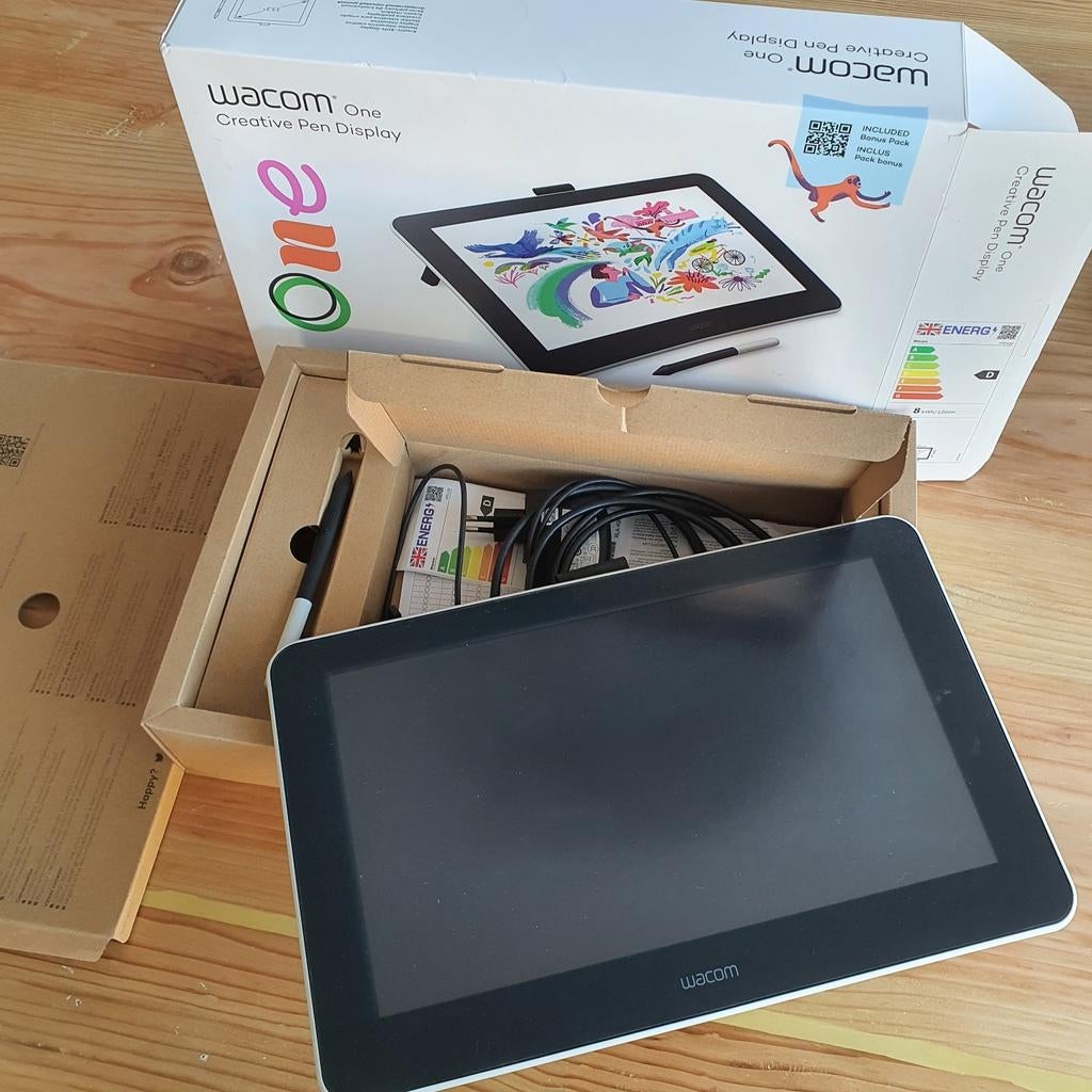 Wacom One Creative Pen Display Teken Tablet als NIEUW!!, Computers en Software, Tekentablets, Ophalen of Verzenden, Zo goed als nieuw