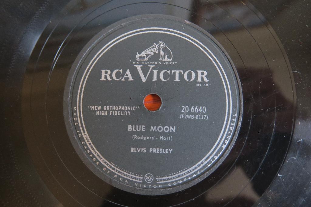 Elvis Presley Blue moon - Just because 78 toeren 78 rpm 1956, Ophalen of Verzenden, Gebruikt, 10 inch, Rock-'n-Roll