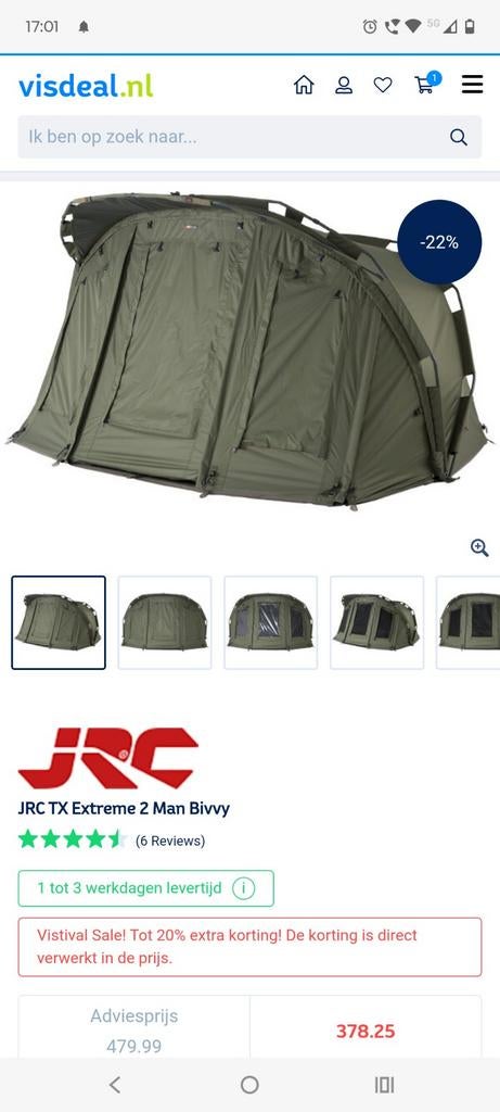 Complete Karpervis Set: Bivvy, Slaapzak en stretcher, Ophalen of Verzenden