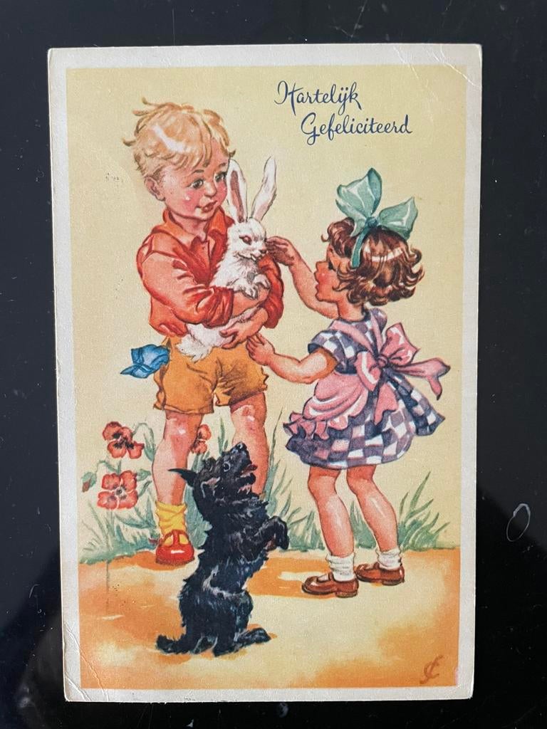 FRÉ COHEN - jongen met konijn, Verzamelen, Ophalen of Verzenden, Gelopen