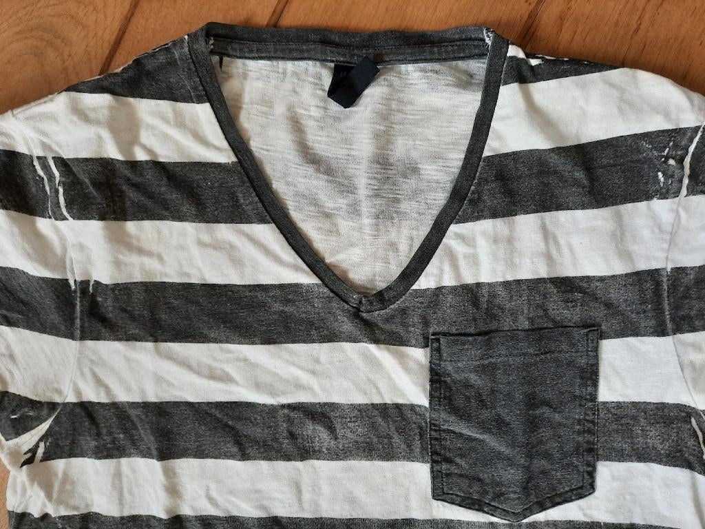 Jack & Jones t- shirt zwart wit streep maat S, Kleding | Heren, T-shirts, Zwart, Ophalen of Verzenden, Zo goed als nieuw, Jack & Jones