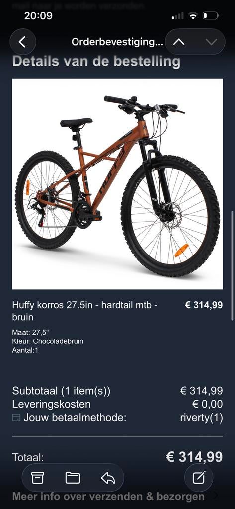 Mountainbike fiets Huffy Korros 27,5 inch brons, Ophalen, Zo goed als nieuw, Overige merken