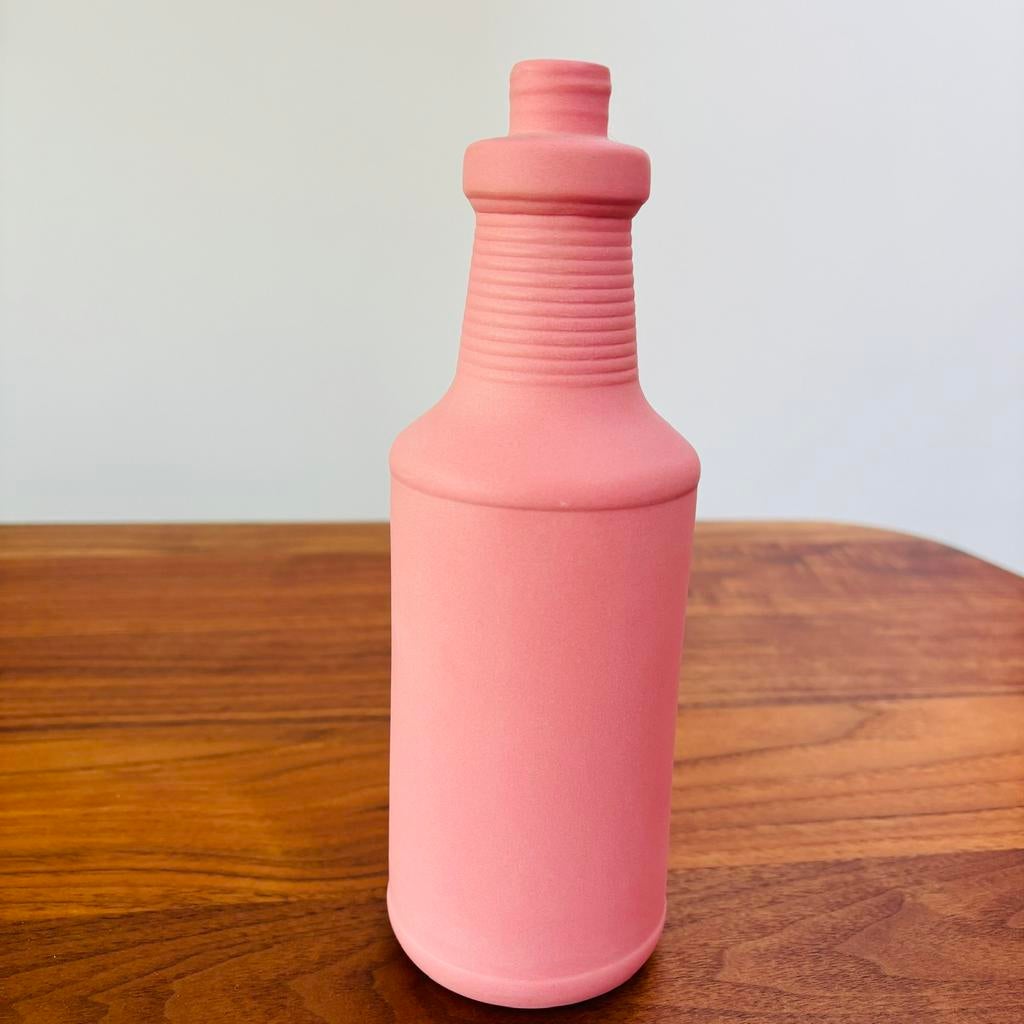 Foukje Fleur fles vaasje roze, Overige kleuren, Ophalen of Verzenden, Minder dan 50 cm, Glas