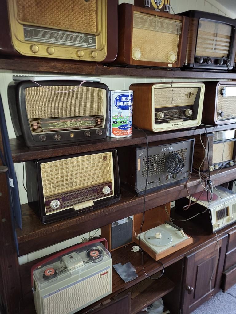 Grote collectie Philips buizenradio's (ca. 25 stuks), Ophalen of Verzenden, Gebruikt, Radio