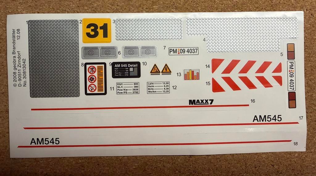 Stickervel playmobil set 4037: mobiele hijskraan, Kinderen en Baby's, Speelgoed | Playmobil, Ophalen of Verzenden, Nieuw, Los playmobil