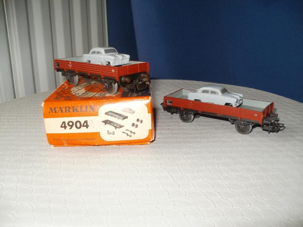 2x Marklin Ho bauwpakket no 4904 met ford taunus,gebouwd., Hobby en Vrije tijd, Modeltreinen | H0, Wisselstroom, Wagon, Ophalen of Verzenden