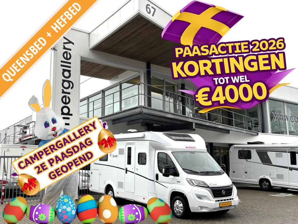 Dethleffs Just T6752 EBL QUEENSBED + HEFBED + FACE TO FACE, Fiat, 7 tot 8 meter, Bedrijf, Dethleffs