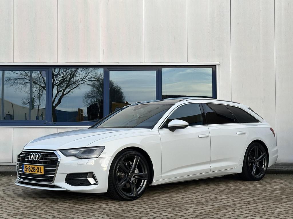 Audi A6 Avant 50 TDI quattro Sport Pro Line S l Panorama l, Auto's, Automaat, Gebruikt, Leder en Stof, Wit