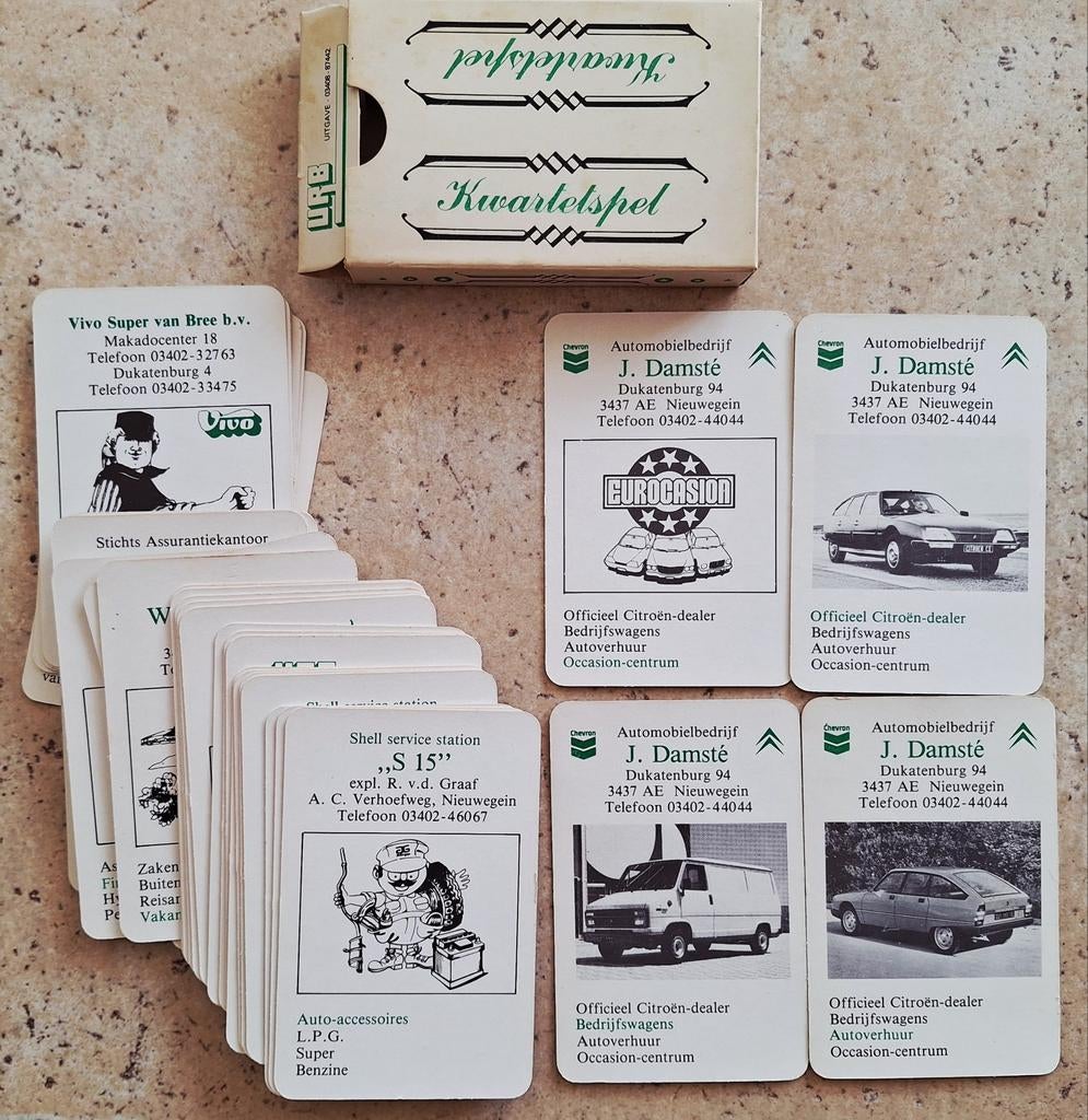 Kwartetspel uitg. URB bedrijven Nieuwegein met o.a. Citroën, Ophalen of Verzenden, Gebruikt, URB Uitgeverij