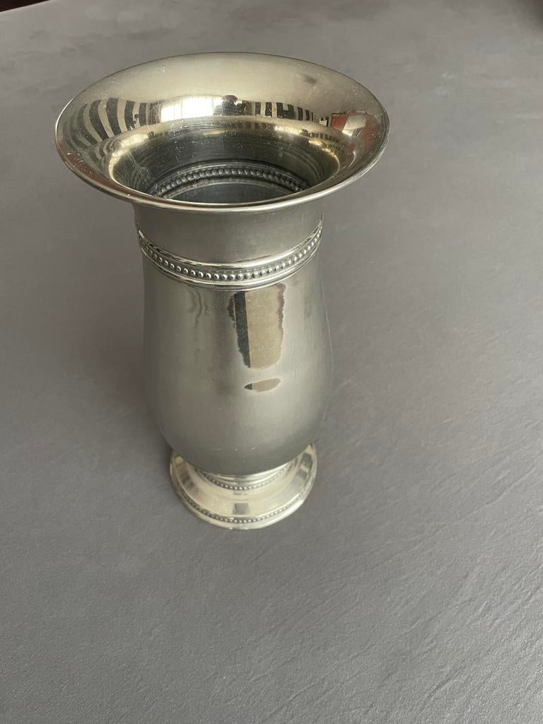 Groot RVS aluminium vaas mooi bewerkt, Huis en Inrichting, Woonaccessoires | Vazen, Overige materialen, Overige kleuren, Ophalen of Verzenden