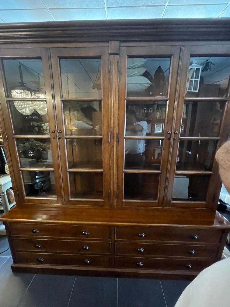 EIKEN BUFFETKAST BOEKENKAST VITRINEKAST EICHHOLTZ Flamant, Ophalen, Met deur(en), 200 cm of meer, Eichholtz