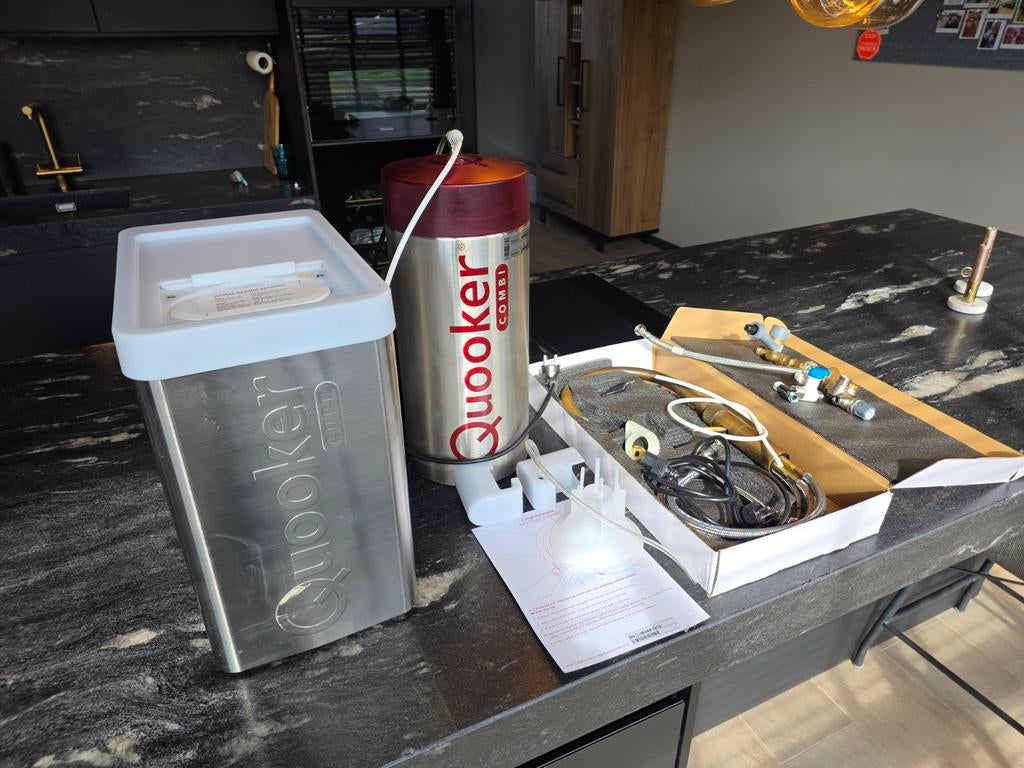 Quooker Fusion Patina Messing Combi met Cube, Ophalen