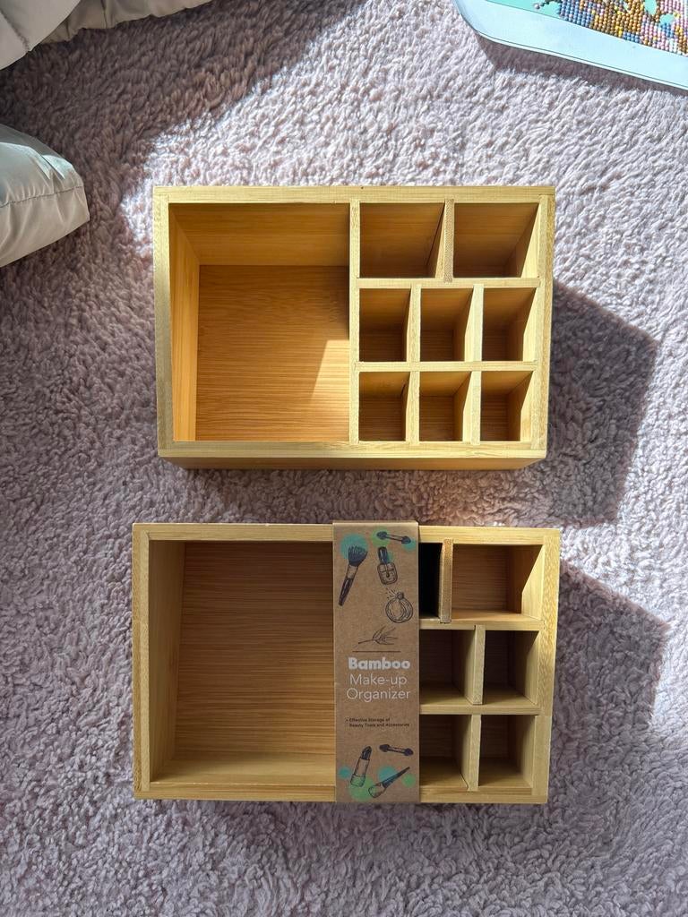 Bamboe Make-up Organizer - Nieuw in verpakking, Ophalen, Bruin, Gehele gezicht, Nieuw