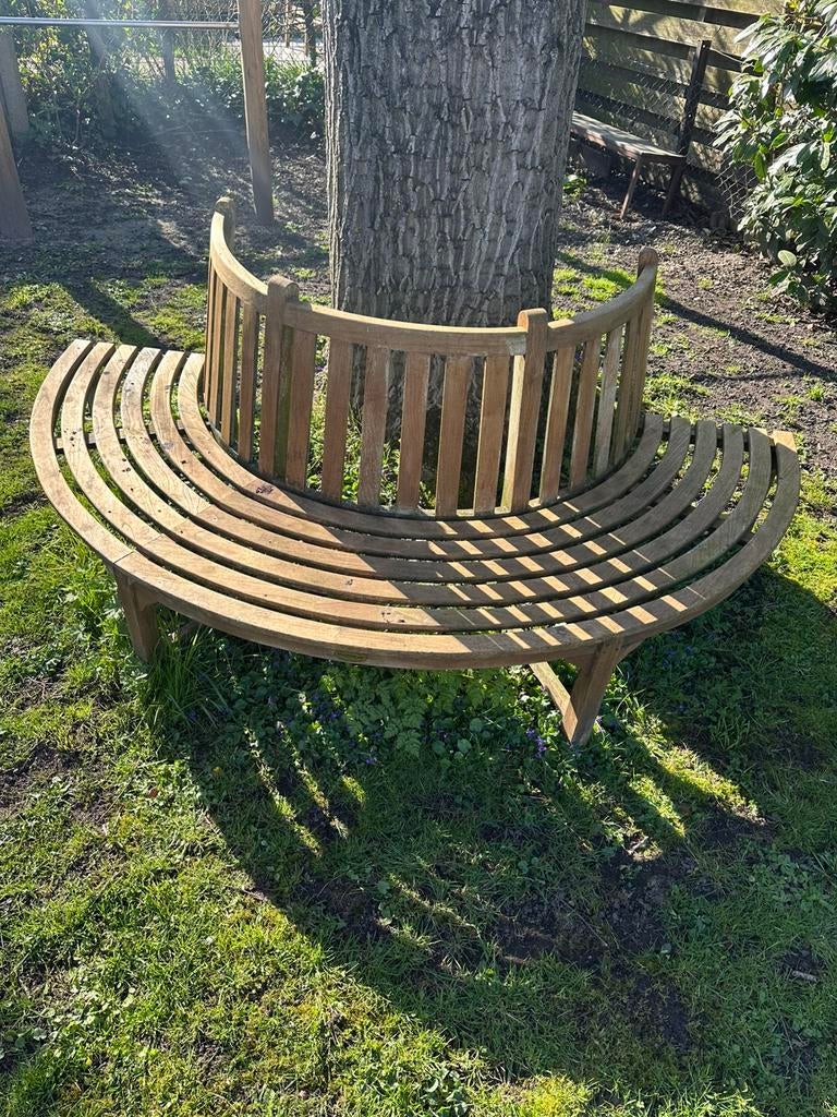 Teakhouten boombank, Ophalen, Gebruikt