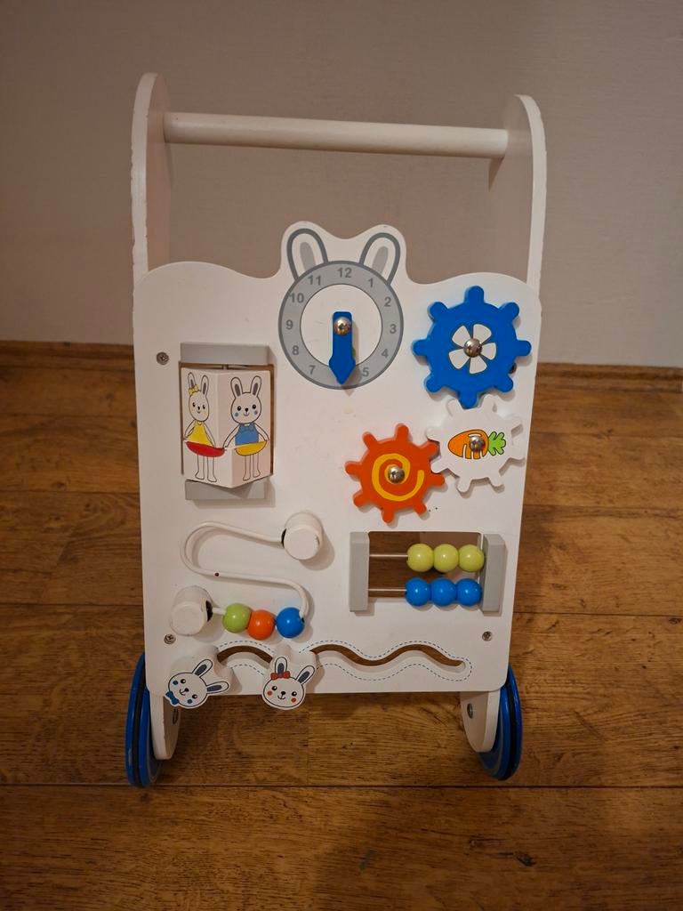 Mooie houten loopkar met activiteitenbord, Ophalen of Verzenden, Zo goed als nieuw, Overige typen, Met wieltjes