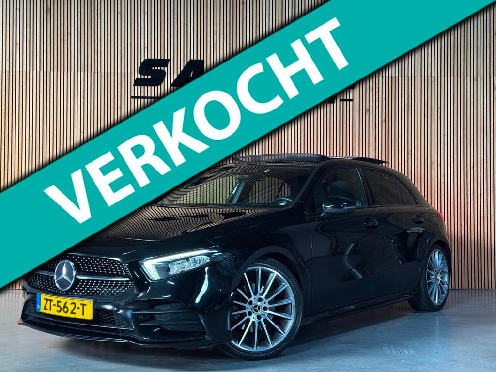 Mercedes-Benz A-klasse 180 Business Solution AMG PANO|, 136 pk, Gebruikt, 4 cilinders, Zwart
