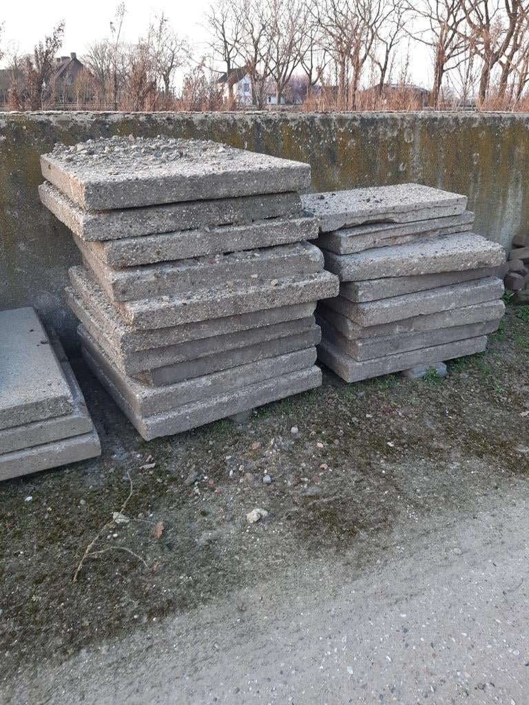 16 betonplaten, Tuin en Terras, Ophalen, Gebruikt, Beton, Overige typen